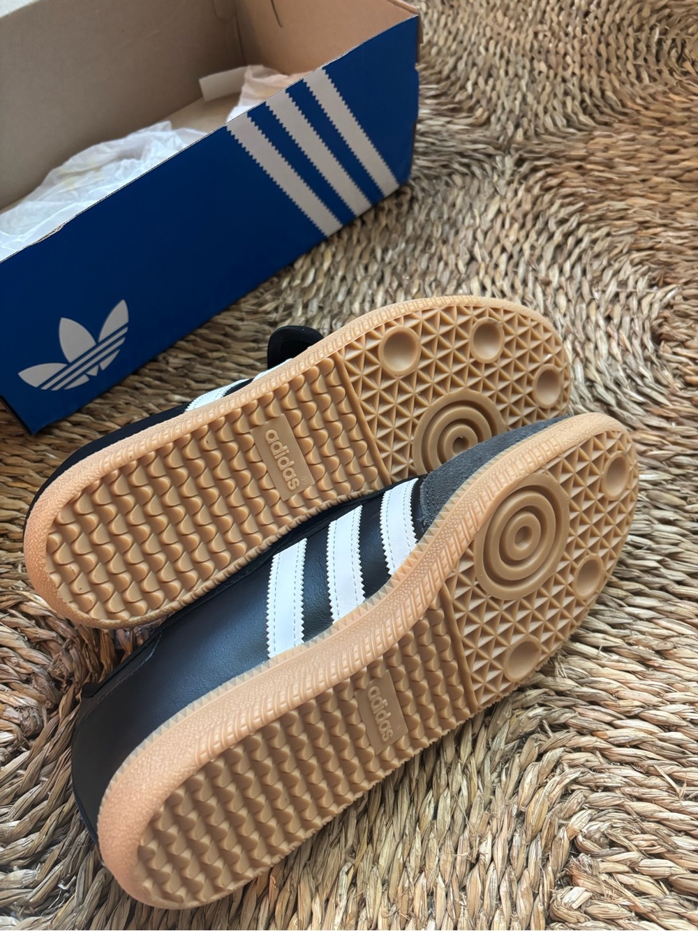 adidas Women's Black, White and Gum-Soled Samba Sneakers - Picture 3 of 3